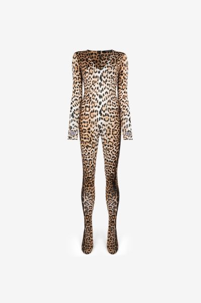 Women Dresses Roberto Cavalli Naturale Jaguar-Print Jumpsuit