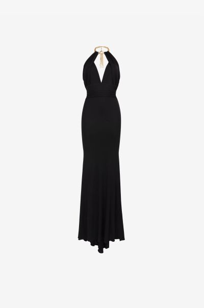 Cut-Out Neck-Strap Fitted Dress Dresses Roberto Cavalli Black Women