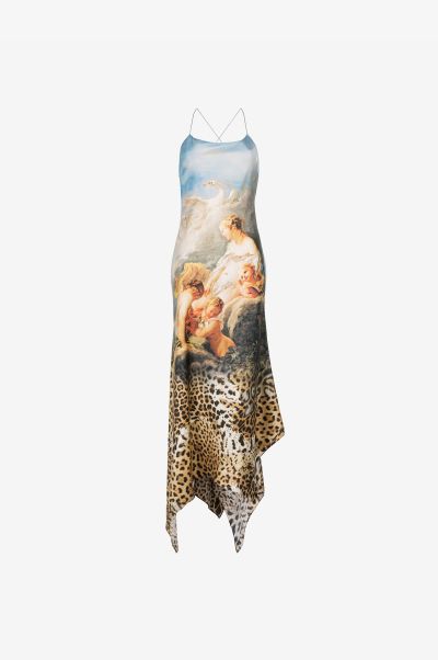 Dresses Women Graphic-Print Silk Dress Roberto Cavalli Multicolor