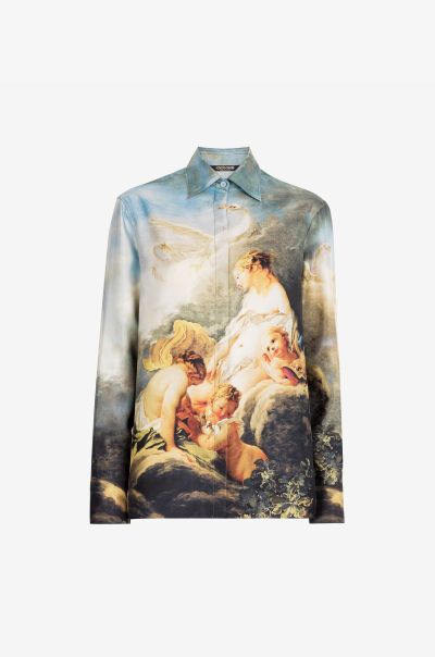Multicolor Blouses & Tops Painting-Print Silk Shirt Roberto Cavalli Women