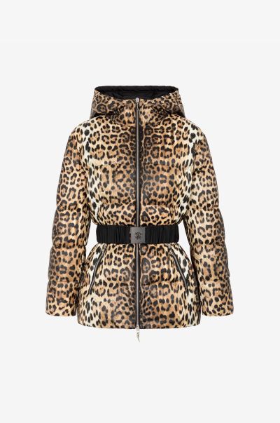 Roberto Cavalli Coats & Jackets Women Jaguar-Print Padded Jacket Naturale