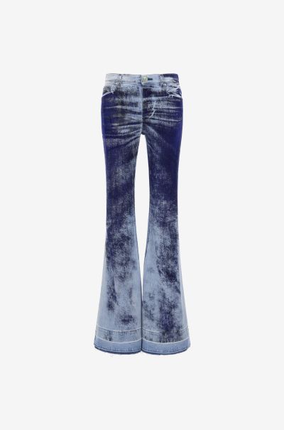Roberto Cavalli Women Flared Jeans With A Washed-Out Effect Blu_Scuro_193921 Pants & Shorts
