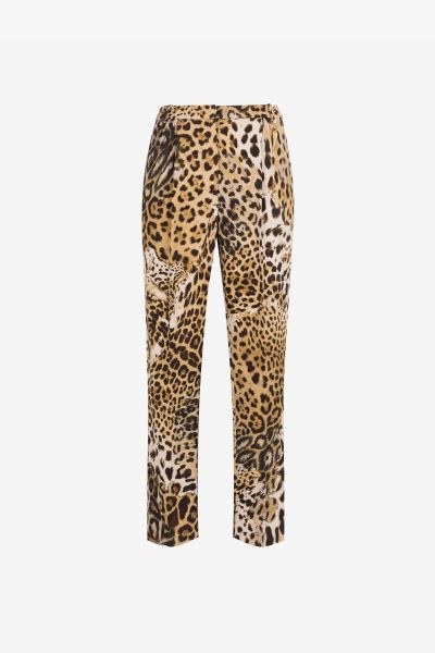 Roberto Cavalli Pants & Shorts Leopard-Print Cropped Trousers Women Naturale