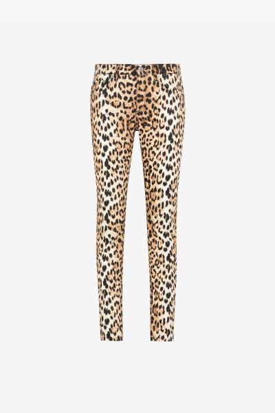 Leopard-Print Skinny Jeans Naturale Women Roberto Cavalli Pants & Shorts