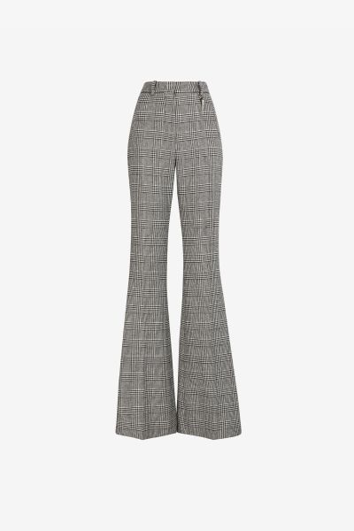 Pants & Shorts Women Houndstooth Flared Trousers Roberto Cavalli Black/White