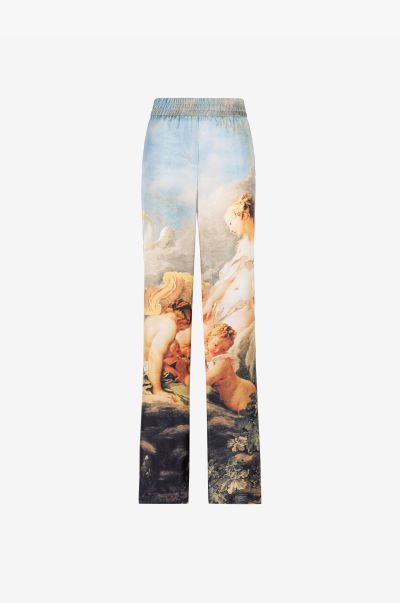 Pants & Shorts Women Roberto Cavalli Graphic-Print Silk Trousers Multicolor