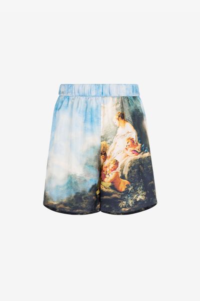 Multicolor Pants & Shorts Women Graphic-Print Silk Shorts Roberto Cavalli