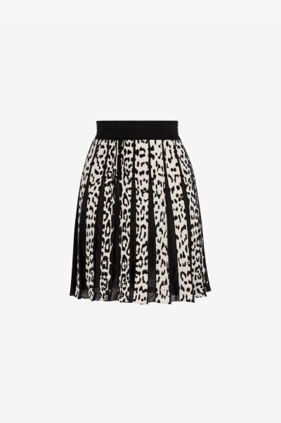 Leopard-Print Pleated Mini Skirt Roberto Cavalli Skirts Women Multicolor