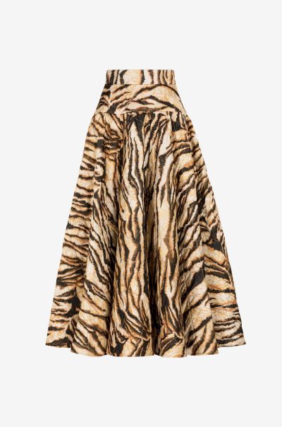 Naturale Freedom-Print Quilted Skirt Roberto Cavalli Women Skirts