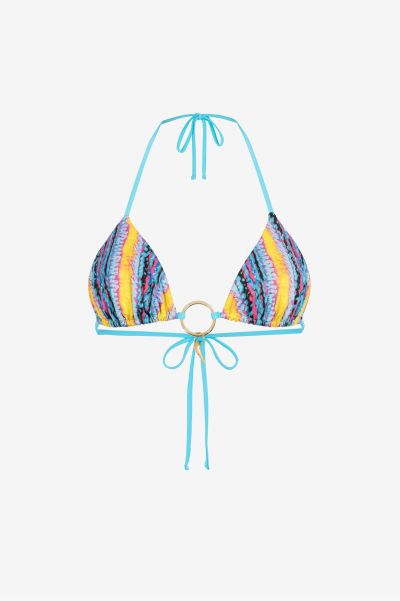 Roberto Cavalli Logo-Charm Bikini Top Multicolor Beachwear Women