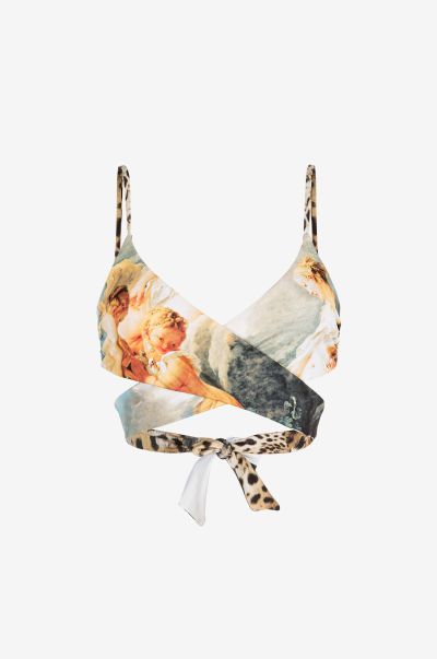 Graphic-Print Reversible Bikini Top Beachwear Women Roberto Cavalli Multicolor