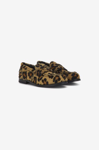 Roberto Cavalli Maculato Leopard Print Calf Hair Loafers Flats & Lace Ups Women