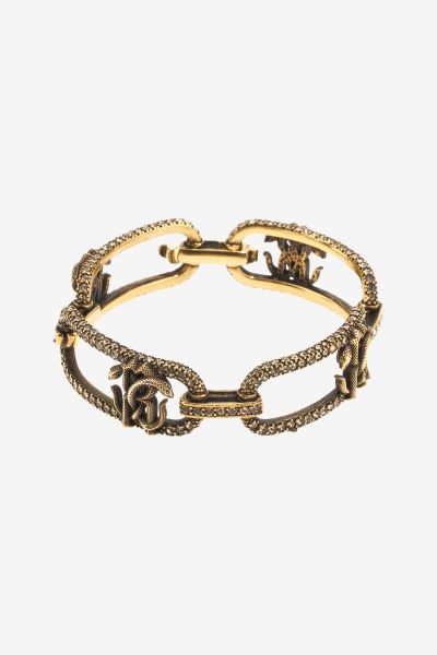 Bracelet With Monogram Rc Fashion Jewelry Roberto Cavalli Oro_Podium Women