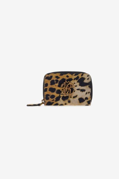 Small Wallet With Monogram Rc And Zip Roberto Cavalli Women Small Leather Goods Jaguard_Skin