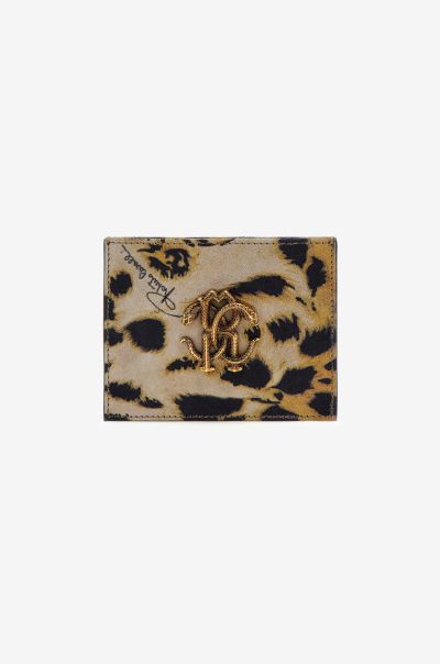 Small Leather Goods Roberto Cavalli Cardholder With Monogram Rc Jaguard_Skin Women