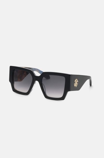 Women Sunglasses Roberto Cavalli Shiny_Black_Wfantasy Sunglasses - Wild Leda Edition