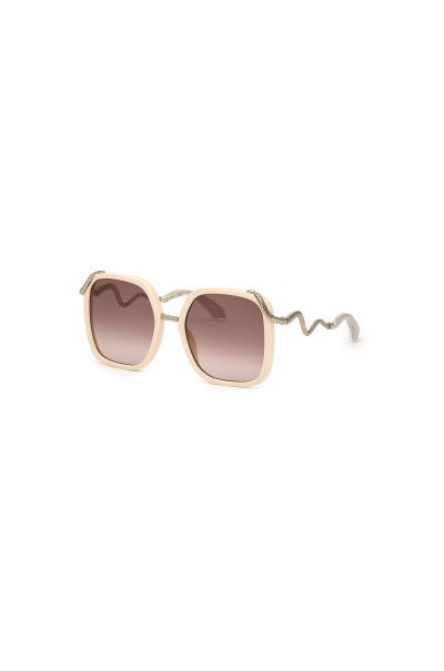 Roberto Cavalli Sunglasses - Snake Collection Women Shiny_Full_Cream Sunglasses