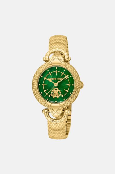 Watches Gold_Color Roberto Cavalli By Franck Muller Snake Core Watch Women