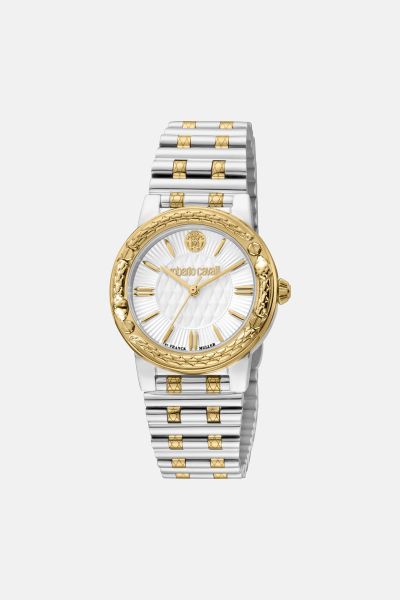 Women Silver_Gold Roberto Cavalli Woman Watch By Franck Muller Watches