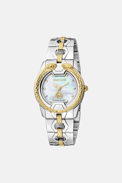 Roberto Cavalli Woman Watch By Franck Muller Women Watches Silver_Gold