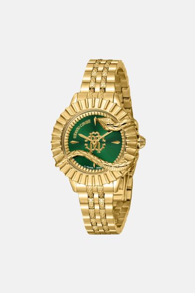 Watches Roberto Cavalli By Franck Muller Snake Core Watch Gold_Color Women