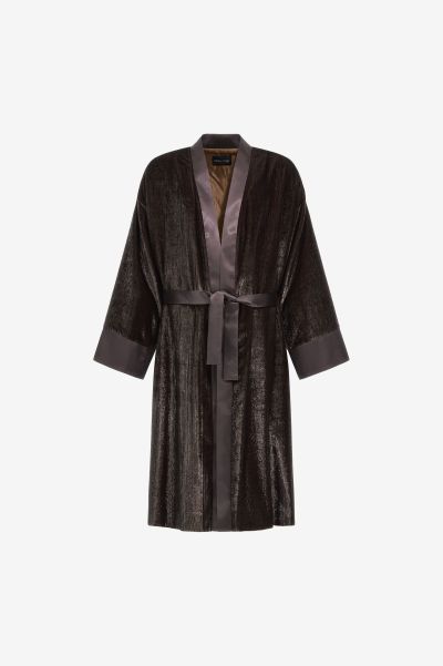 Roberto Cavalli Metallic Belted Robe Men Suits & Blazers Ivy_Green