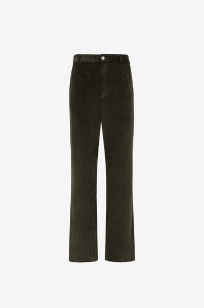 Men Pants & Shorts Ivy_Green Roberto Cavalli Logo-Embroidered Straight-Leg Trousers