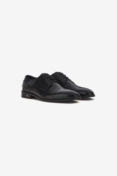 Black Men Roberto Cavalli Lace-Ups Leather Oxford Shoes