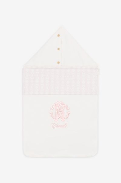 Accessories New Born Rc Monogram-Print Cotton Baby Nest Baby_Pink Roberto Cavalli