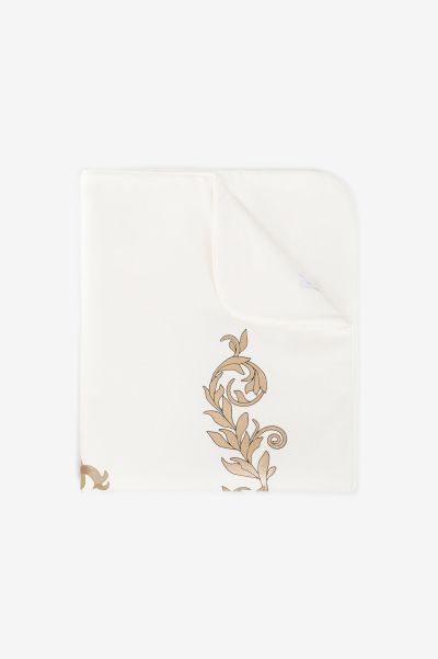 New Born Milky_White Accessories Rc Monogram Blanket Roberto Cavalli