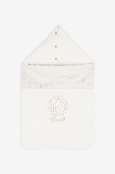 Roberto Cavalli Accessories New Born Gold_Platinum Rc Monogram-Embroidered Baby Nest
