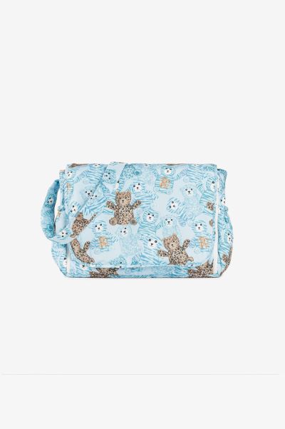 Baby_Blue New Born Roberto Cavalli Handbags Teddy Bear-Print Baby Changing Bag