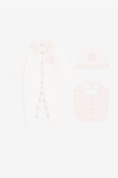 Roberto Cavalli New Born Rc Monogram-Embroidered Babygrow Set Baby_Pink Ready To Wear