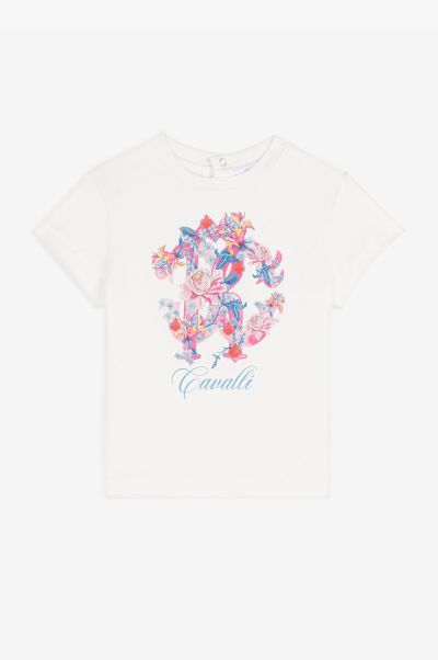 Ready To Wear Baby Girls (1M-3Y) Roberto Cavalli Rc Monogram-Print Cotton T-Shirt Milky_White
