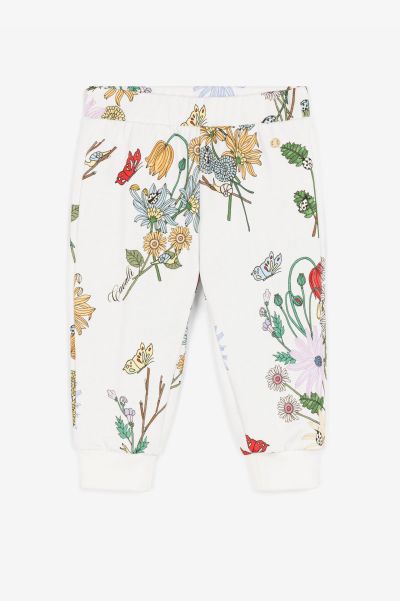 Ready To Wear Baby Girls (1M-3Y) Roberto Cavalli Milky_White Floral-Print Cotton Sweatpants