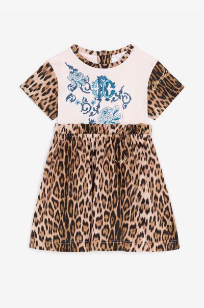 Rc Monogram And Leopard-Print Dress Roberto Cavalli Baby Girls (1M-3Y) Ready To Wear Natural/Pink