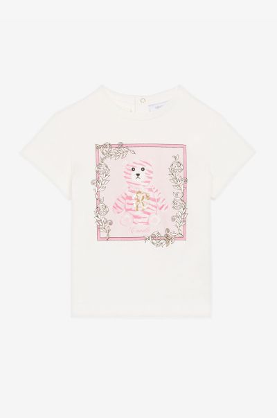 Roberto Cavalli Baby Girls (1M-3Y) Teddy Bear-Print Cotton T-Shirt Ready To Wear Milky_White