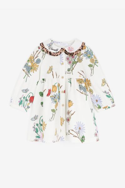 Milky_White Ready To Wear Roberto Cavalli Baby Girls (1M-3Y) Floral-Print Dress
