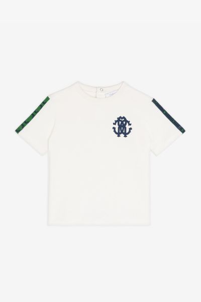 Rc Monogram-Print T-Shirt Roberto Cavalli Ready To Wear Milky_White Baby Boys (1M-3Y)