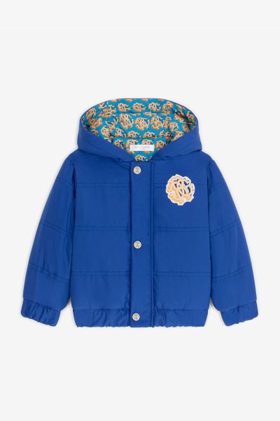 Blue Ready To Wear Roberto Cavalli Rc Monogram Hooded Jacket Baby Boys (1M-3Y)