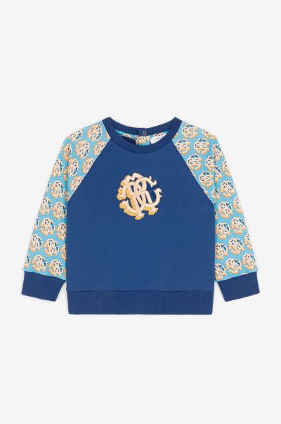 Roberto Cavalli Ready To Wear Baby Boys (1M-3Y) Blue Rc Monogram Cotton Sweatshirt