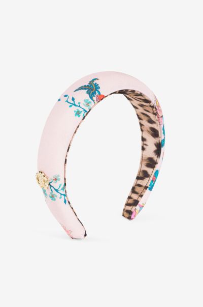 Baby_Pink Roberto Cavalli Accessories Floral-Print Cotton Hairband Girls (4-16Y)