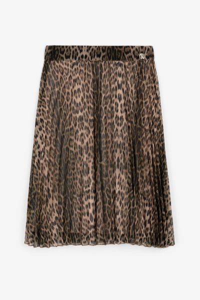 Roberto Cavalli Leopard-Print Pleated Skirt Natural Girls (4-16Y) Ready To Wear