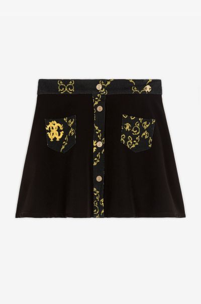 Girls (4-16Y) Roberto Cavalli Baroque-Print Skirt Ready To Wear Black