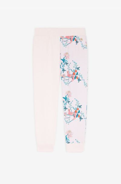 Baby_Pink Ready To Wear Roberto Cavalli Girls (4-16Y) Floral-Print Cotton Sweatpants