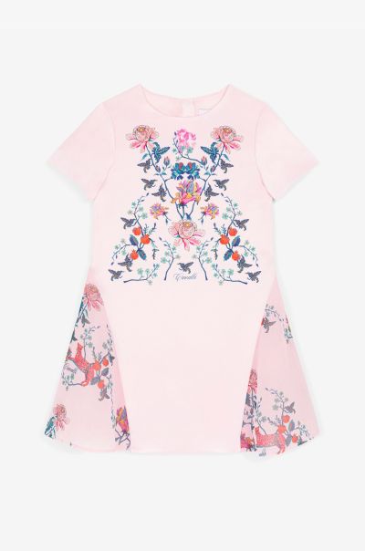 Baby_Pink Girls (4-16Y) Ready To Wear Floral-Print Silk Dress Roberto Cavalli