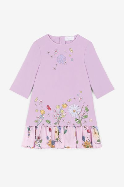 Girls (4-16Y) Lilac Roberto Cavalli Floral-Print Dress Ready To Wear