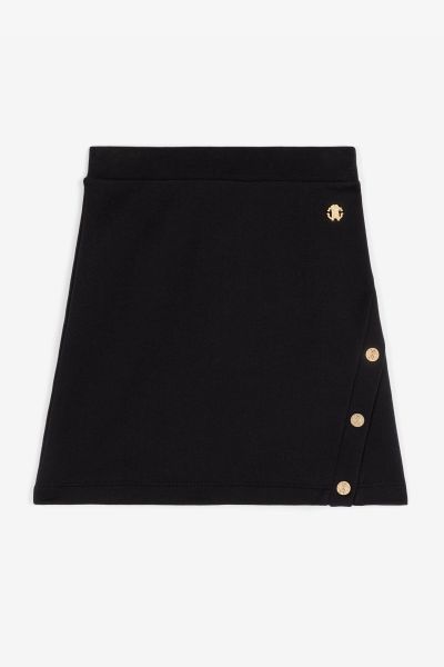 Roberto Cavalli Girls (4-16Y) Button-Embellished Cotton Skirt Black Ready To Wear