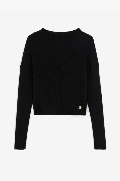 Black Rc Monogram Sweater Ready To Wear Roberto Cavalli Girls (4-16Y)