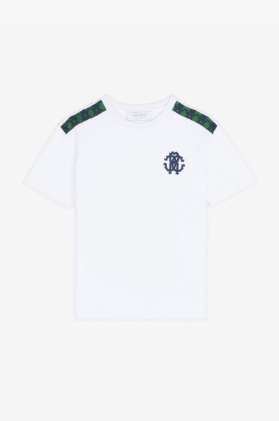 Ready To Wear Rc Monogram Cotton T-Shirt Optical_White Roberto Cavalli Boys (4-16Y)